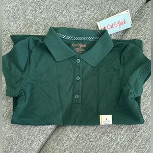 Cat & Jack girls hunter green polo - Size Small